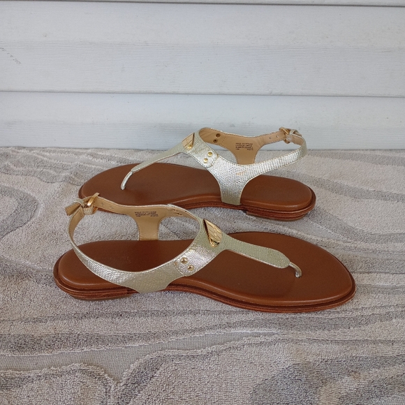 MICHAEL Michael Kors Plate Sandal Gold Metallic Snake Women’s Size 10M - Picture 3 of 13